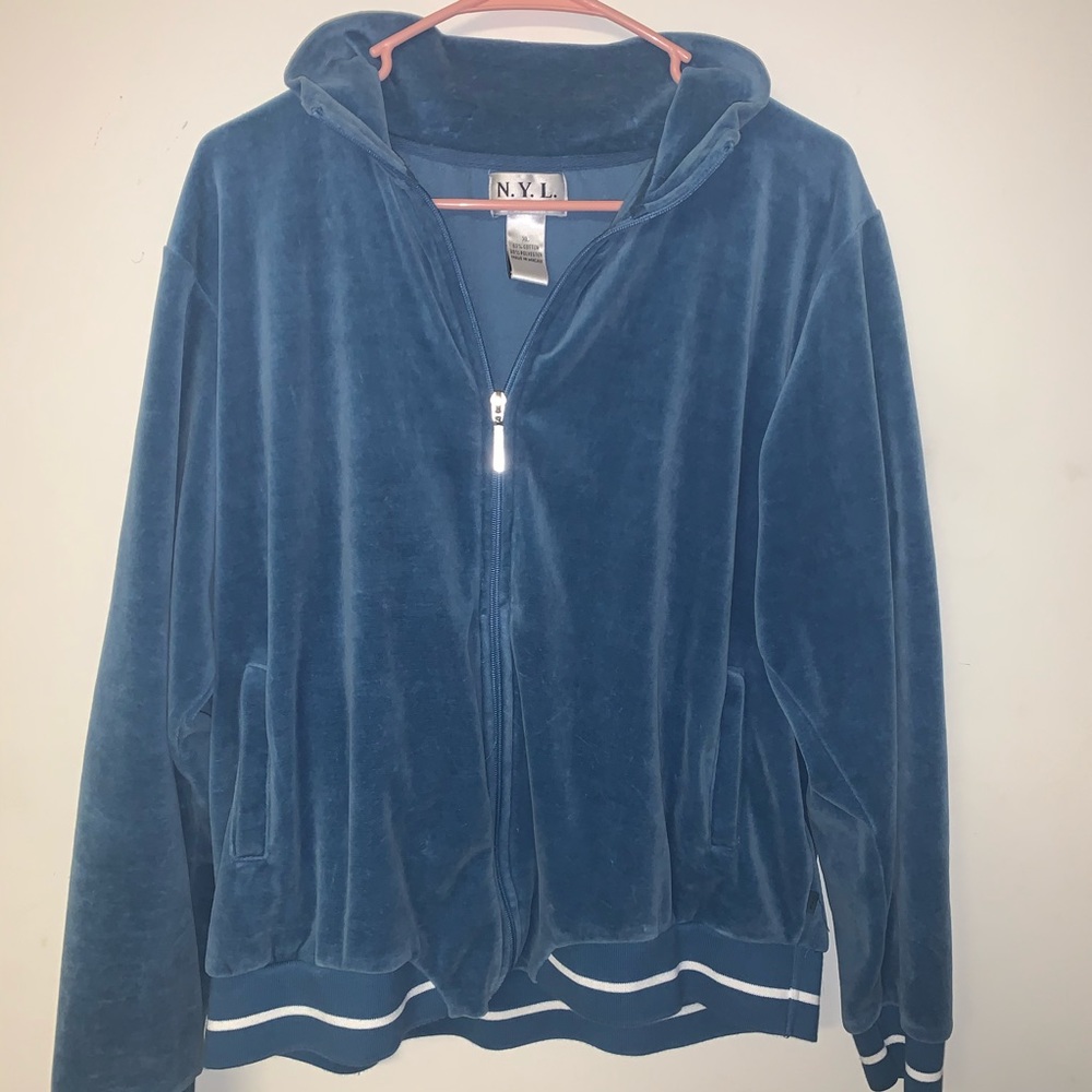 New York Laundry Velour Tracksuit Zip-Up